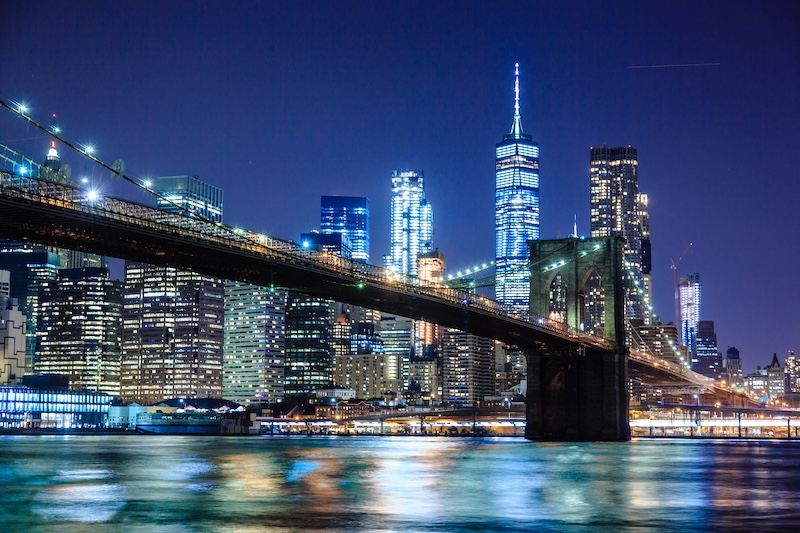 New York skyline night